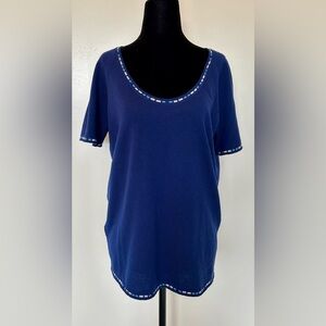 NWT! MARNI Luxurious Royal Blue Scoopneck with White/Blue trim - IT 44 / US 8